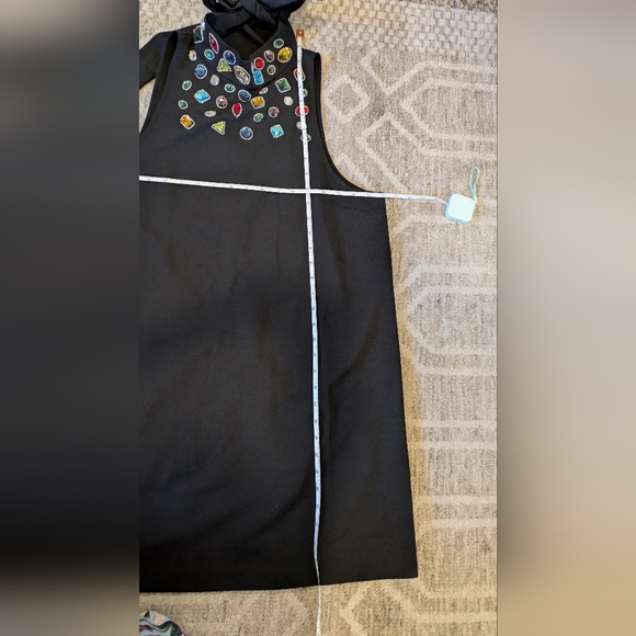 STAUD Black Mini Dress Rhinestones - Picture 7 of 8